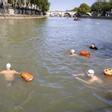Paris Mayor Anne Hidalgo swims in the Seine river ahead Paris 2024 Olympic Games