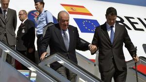 El rey Juan Carlos, a su llegada a La Habana.