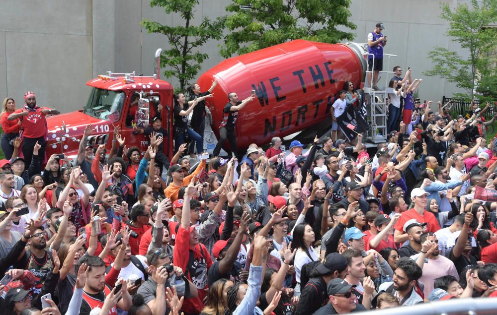 Los Raptors celebran el título de la NBA