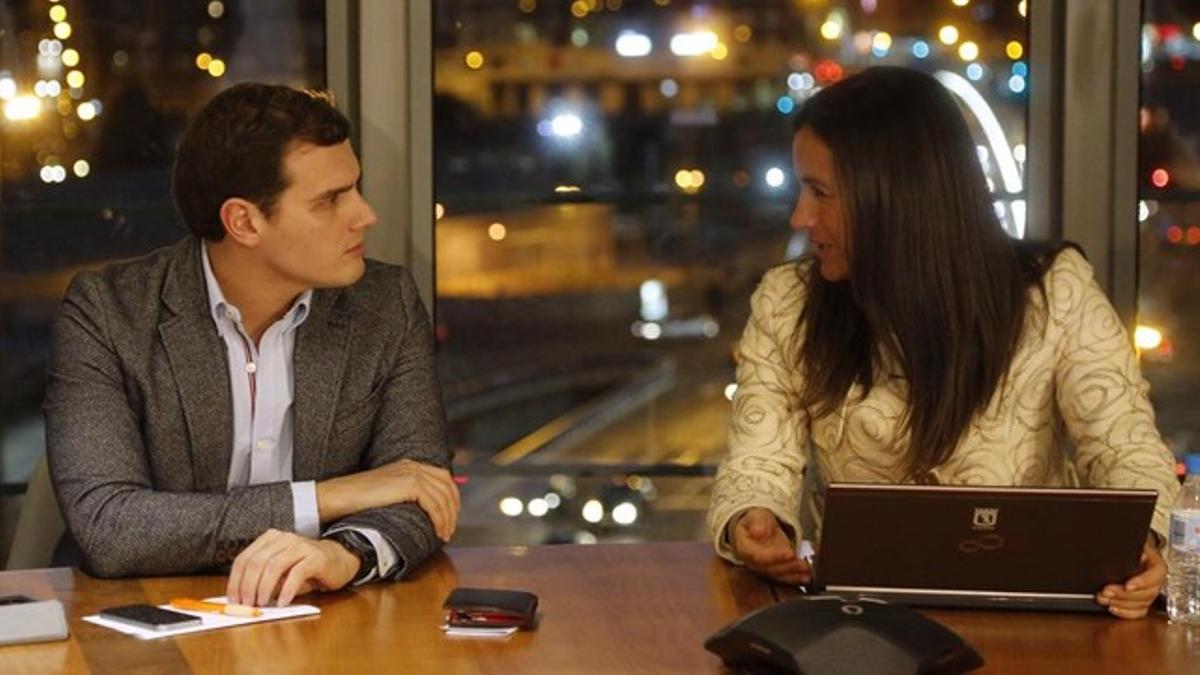 Albert Rivera y Begoña Villacís, este jueves en el comité nacional de Ciudadanos.