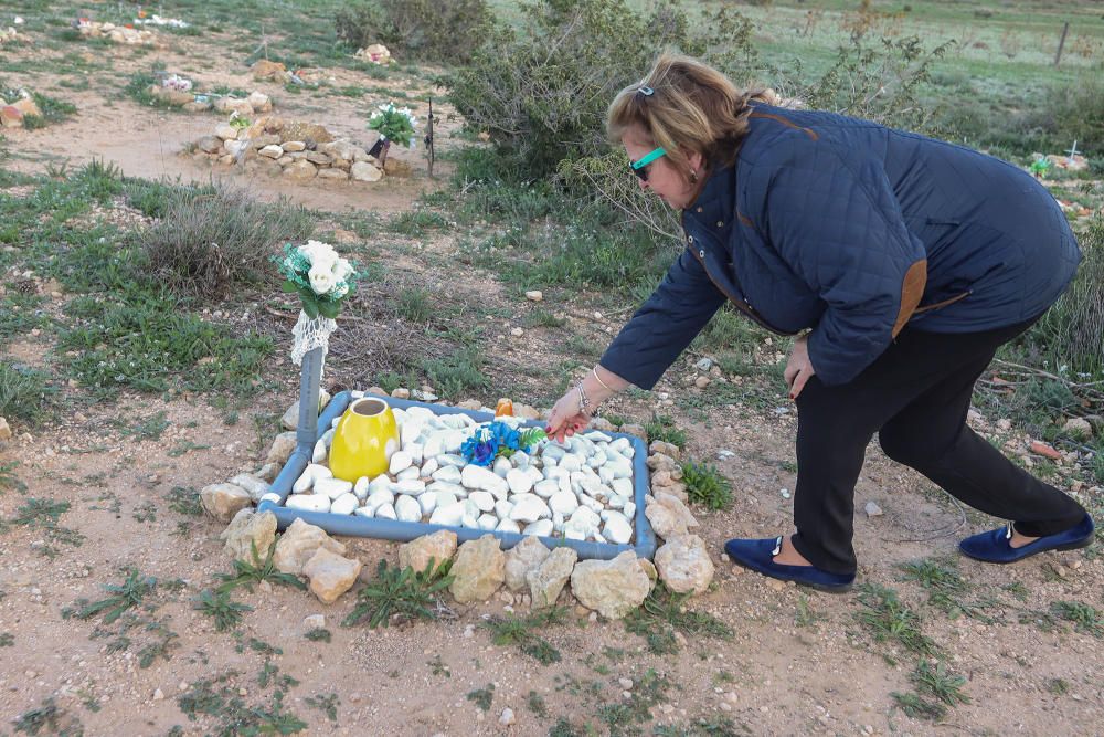 Junto al parque de Lo Albentosa de Torrevieja se extienden fosas y lápidas en una práctica no regulada