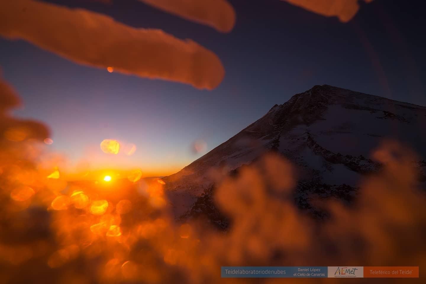 Así luce el Teide nevado