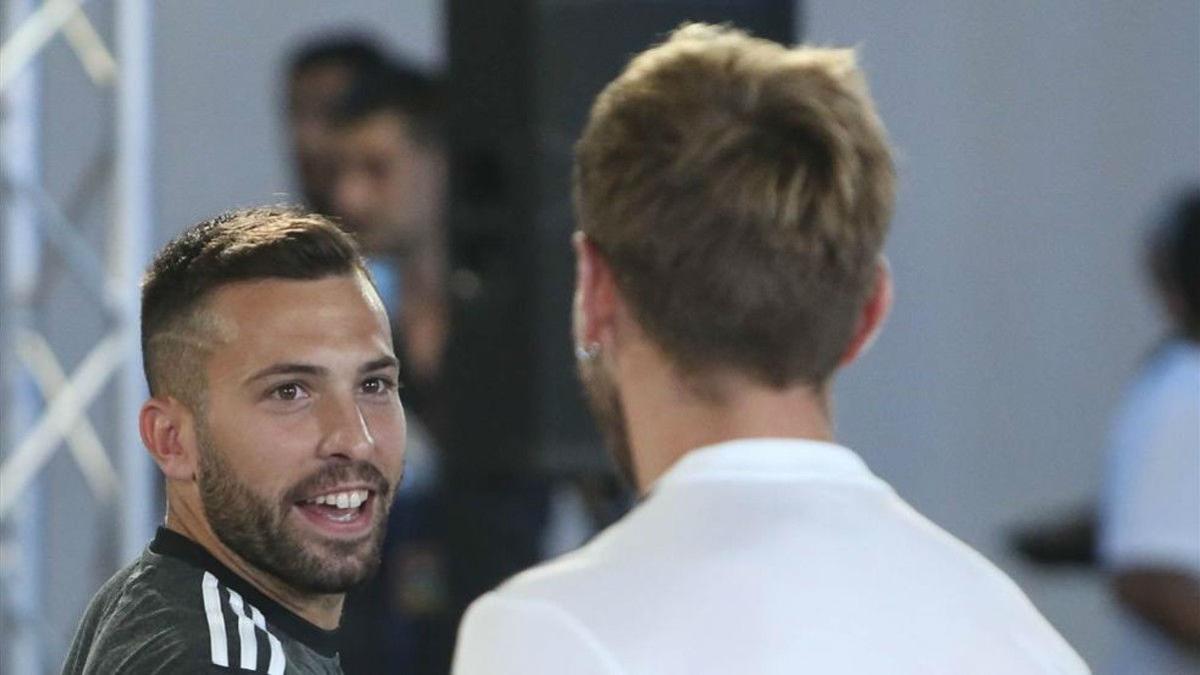 Jordi Alba, feliz con Valverde