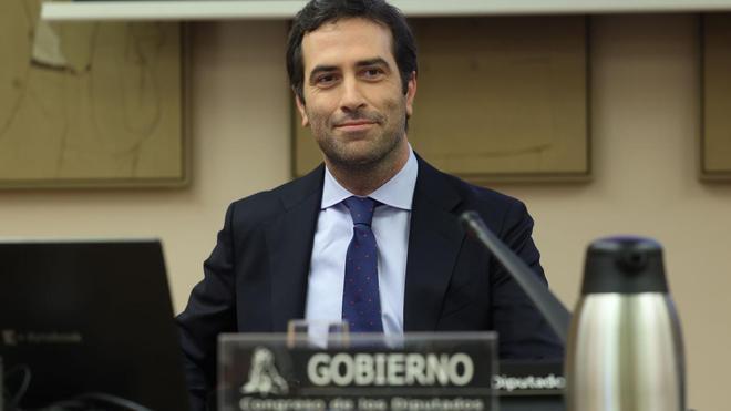 El ministro de Economía, Carlos Cuerpo, durante una comparecencia en el Congreso.