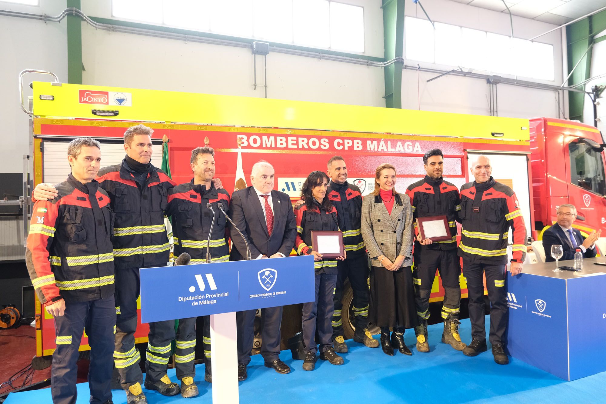 El Consorcio Provincial de Bomberos (CPB) de Málaga celebra el día de su patrón, San Juan de Dios, en el parque de bomberos de Antequera.