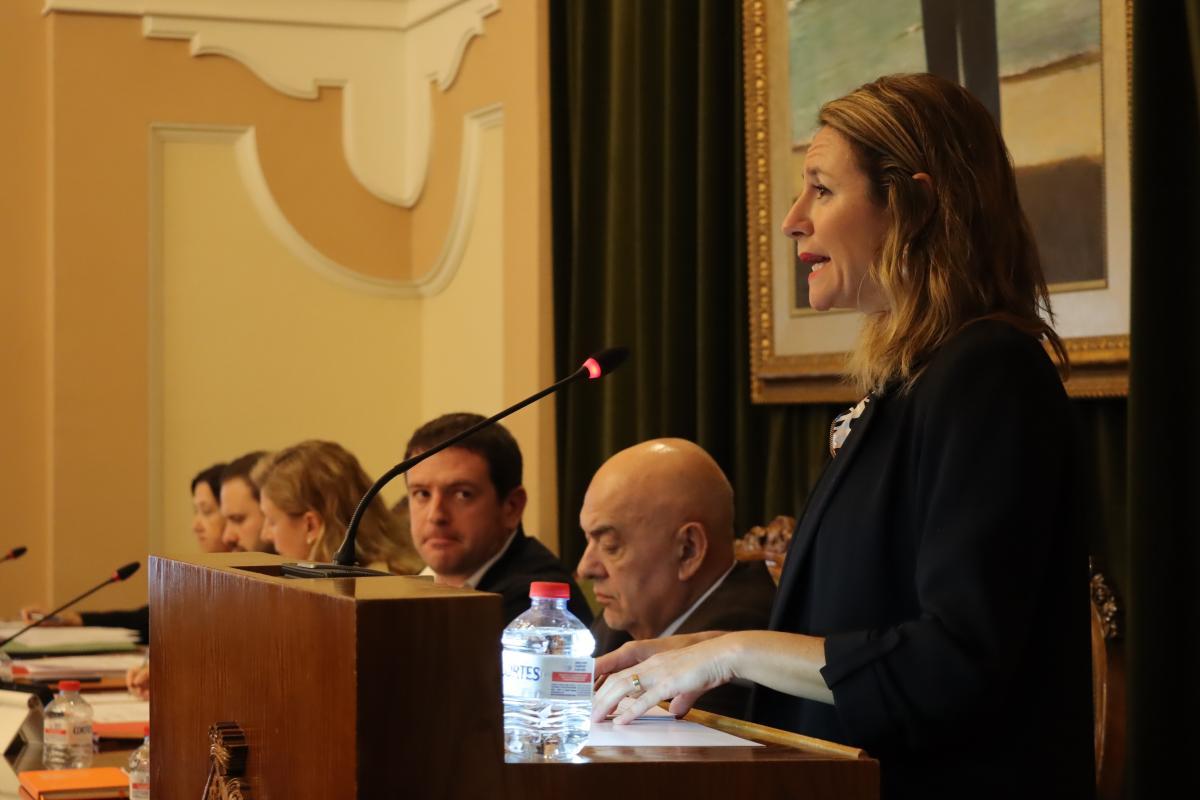 Begoña Carrasco interviene durante un pleno municipal.