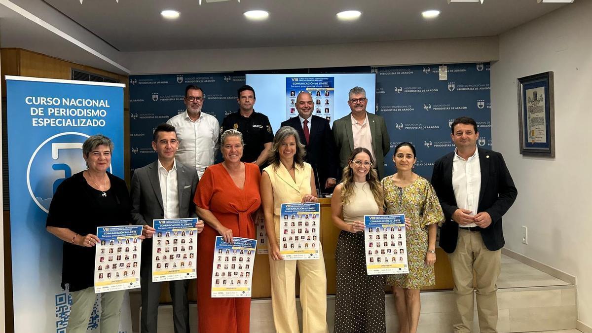 Presentación del curso de Periodismo en Alcañiz este martes en Zaragoza.