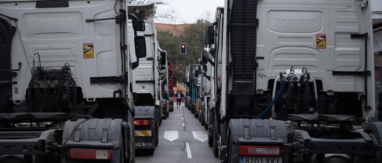 Huelga de camioneros, el pasado mes de marzo en Zamora