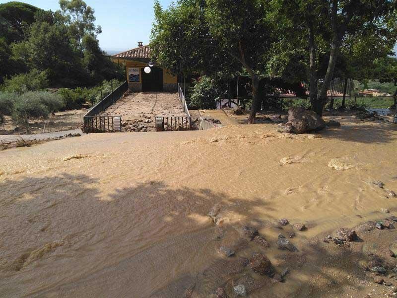 La inundación de Valverde de la Vera en imágenes