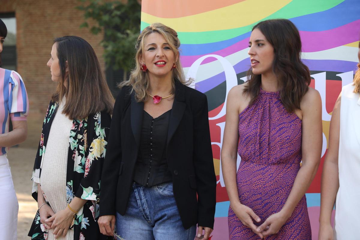 Ione Belarra, Yolanda Díaz e Irene Montero en una imagen de archivo.