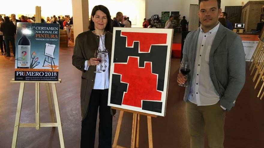Purificación Villafranca, ganadora del concurso de pintura &quot;El Primero de Fariña&quot;