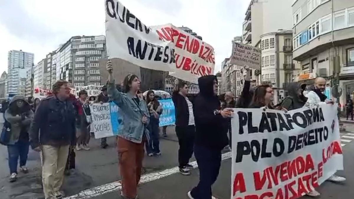 La manifestación estatal por la vivienda, también en A Coruña