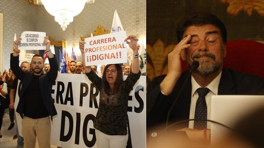 Así ha sido la protesta de los funcionarios que ha obligado a Barcala a suspender el pleno