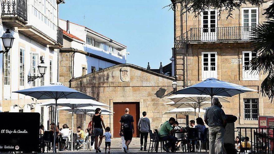 Terrazas en la Ciudad Vieja de A Coruña.