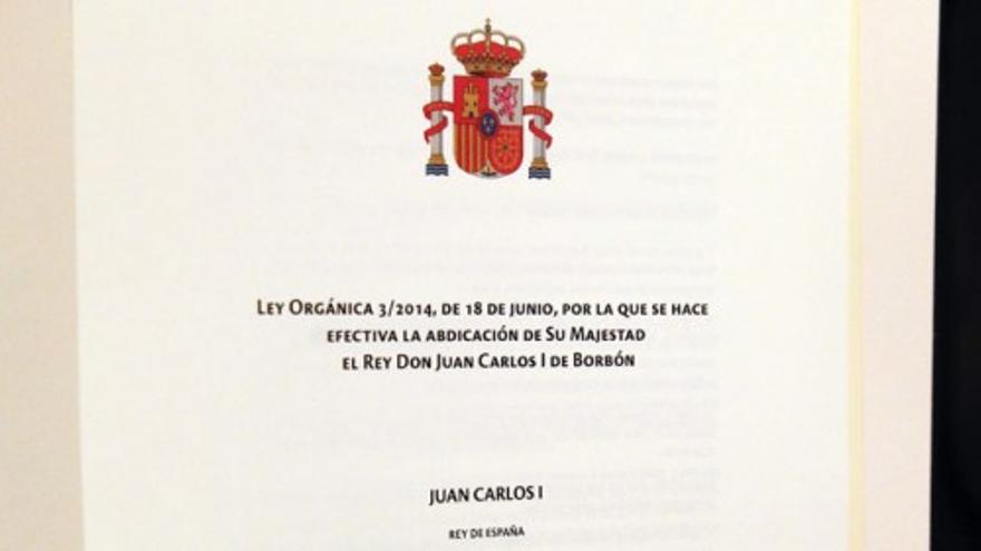 La ley de abdicación ya está en el Congreso