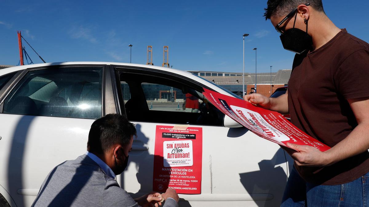 Manifestación de los hosteleros de Málaga por las calles de Málaga