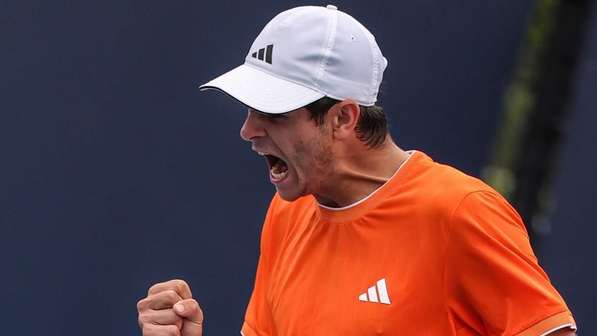 Rafa Jódar, durante el torneo de Marrakech