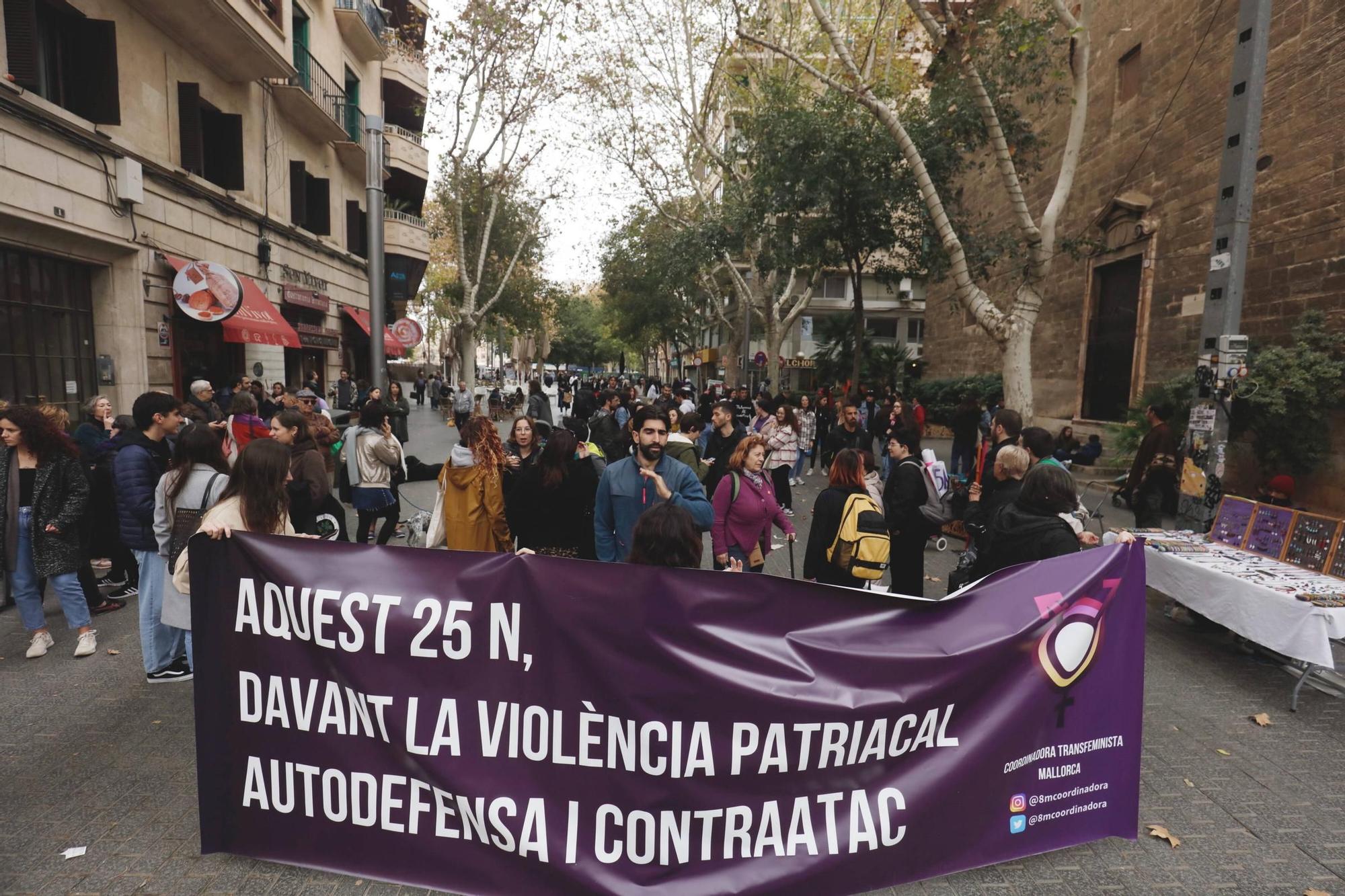 25N en Mallorca: La Coordinadora Transfeminista recorre Palma contra la violencia patriarcal