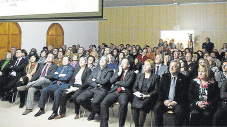 La sala de plenos, durante la proyección del documental.