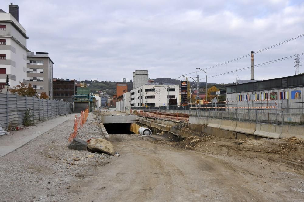 Las obras del soterramiento de Langreo.