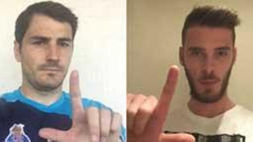 Iker Casillas y David De Gea, solidarios con Radio Marca.