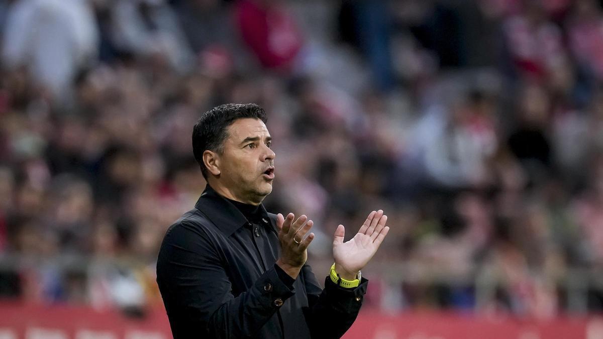 L'entrenador del Girona, Míchel, durant un partit aquesta temporada