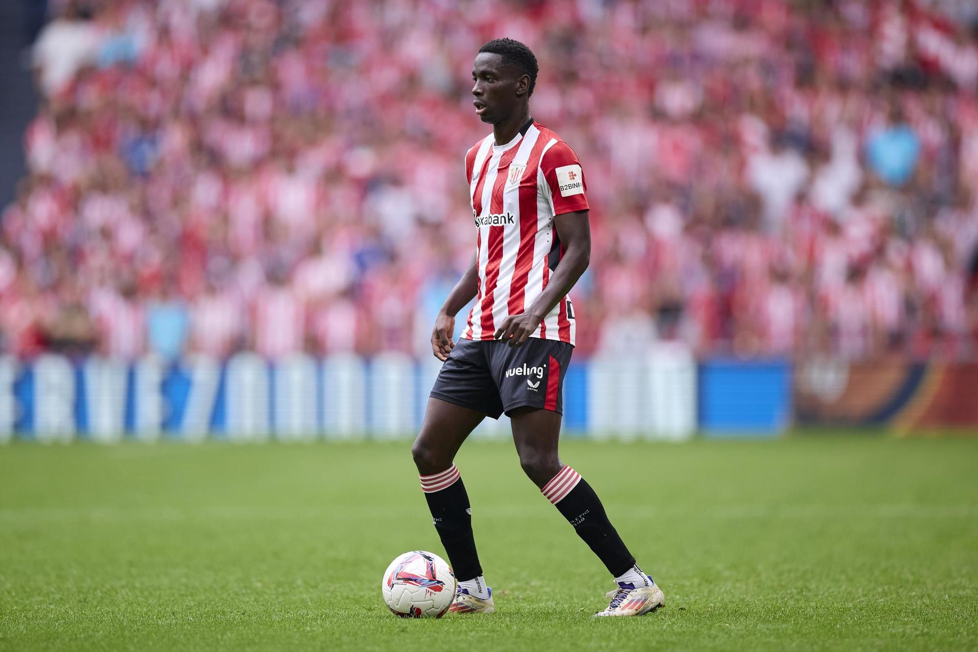 Adama Boiro of Athletic Club in action during the LaLiga EA Sports match between Athletic Club and RC Celta de Vigo at San Mames on September 22, 2024, in Bilbao, Spain. AFP7 22/09/2024 ONLY FOR USE IN SPAIN / Ricardo Larreina / AFP7 / Europa Press;2024;SPAIN;Soccer;Sport;ZSOCCER;ZSPORT;Athletic Club de Bilbao v RC Celta de Vigo- La Liga EA Sports;