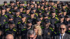 Acto de bienvenida a 132 agentes nuevos de la Guardia Urbana, en septiembre.