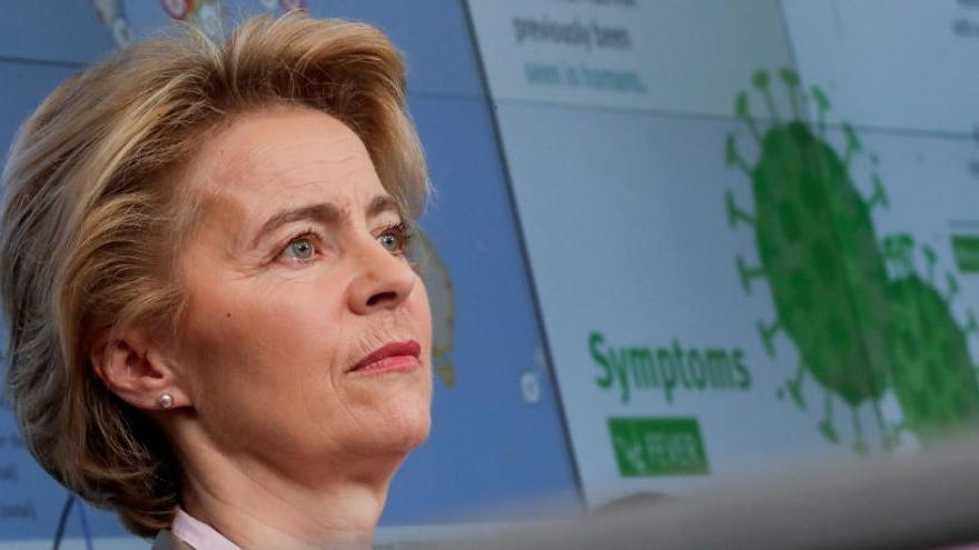 Ursula von der Leyen en rueda de prensa.