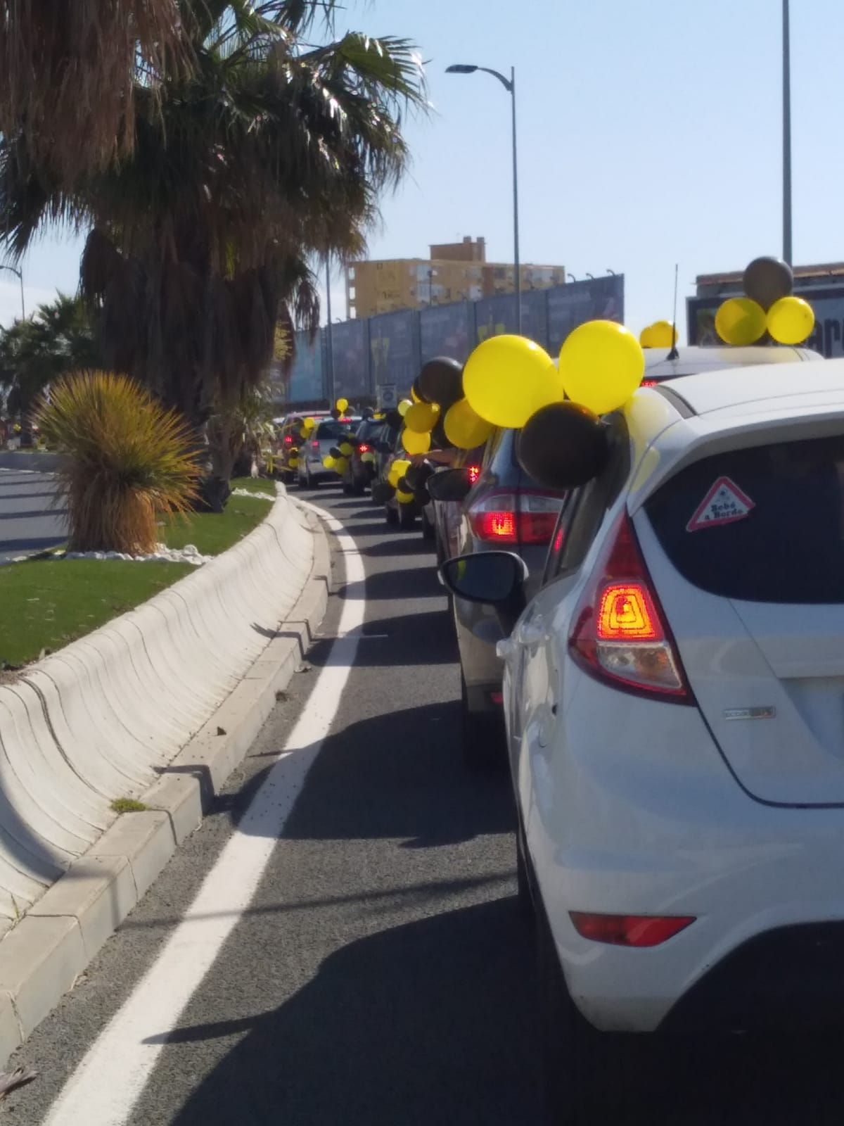 Caravana por Malaga de los trabajadores temporales de la administración