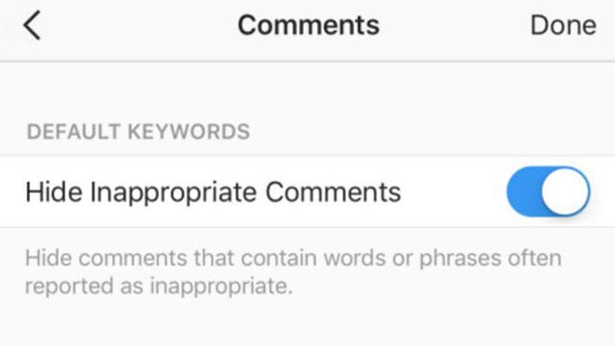 Podremos elegir qué palabras y &#039;emojis&#039; bloquear desde el apartado &#039;Comentarios&#039;.