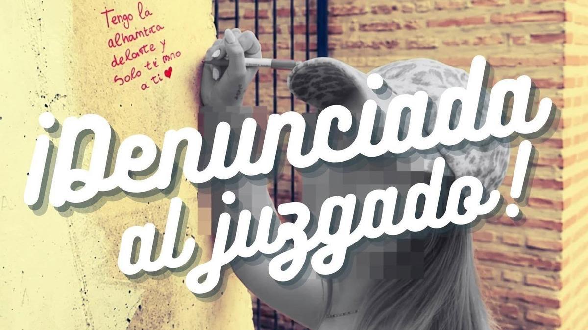 Identificada y denunciada por la Policía Local tras hacer una pintada en el Albaicín.