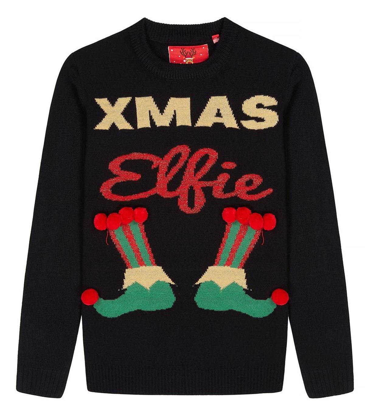 Xmas Elfie design suéter para Mujer a la venta en Amazon. (Precio de 17,38 euros a  20,63 euros)