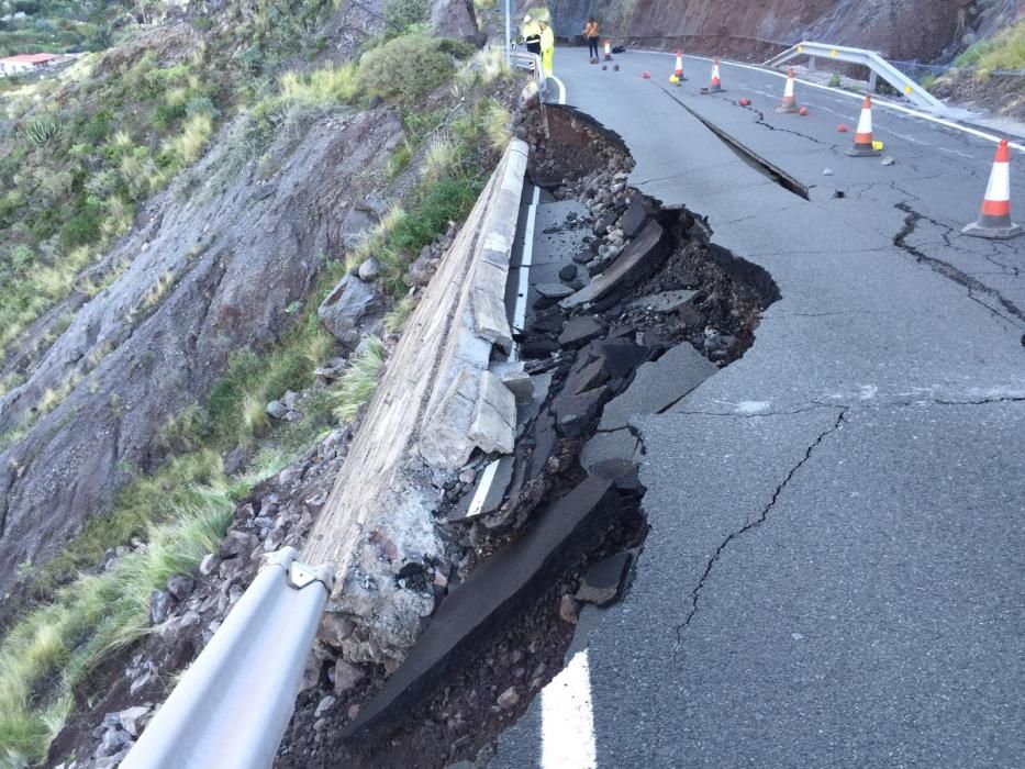 El Cabildo vuelve a cerrar la carretera entre La Aldea y El Risco