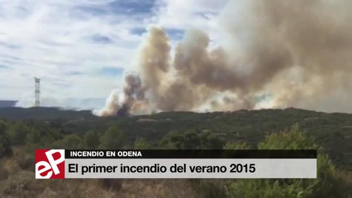 Imatges de l’incendi iniciat aquesta tarda a Òdena.