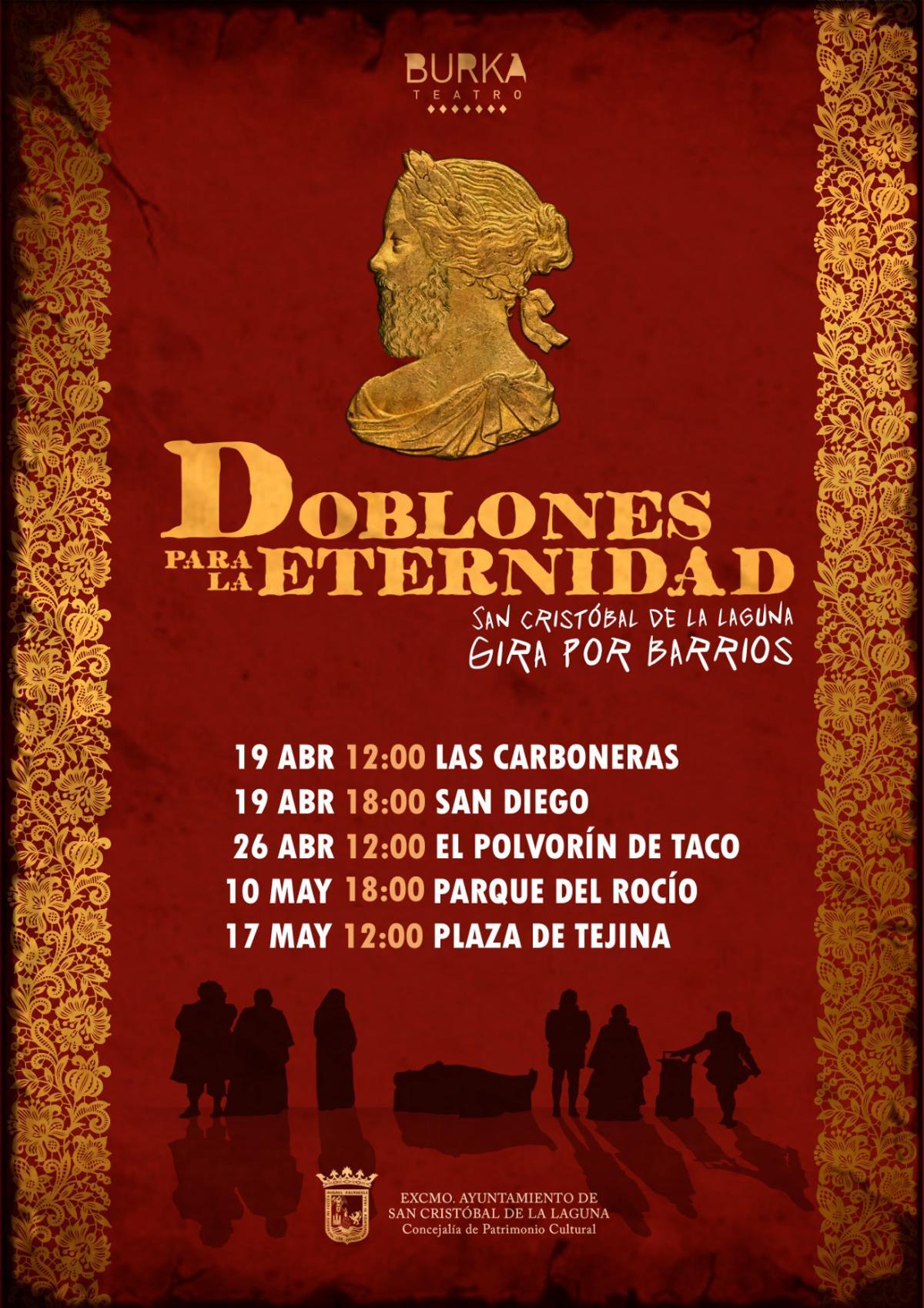 Cartel de la obra “Doblones para la eternidad”.
