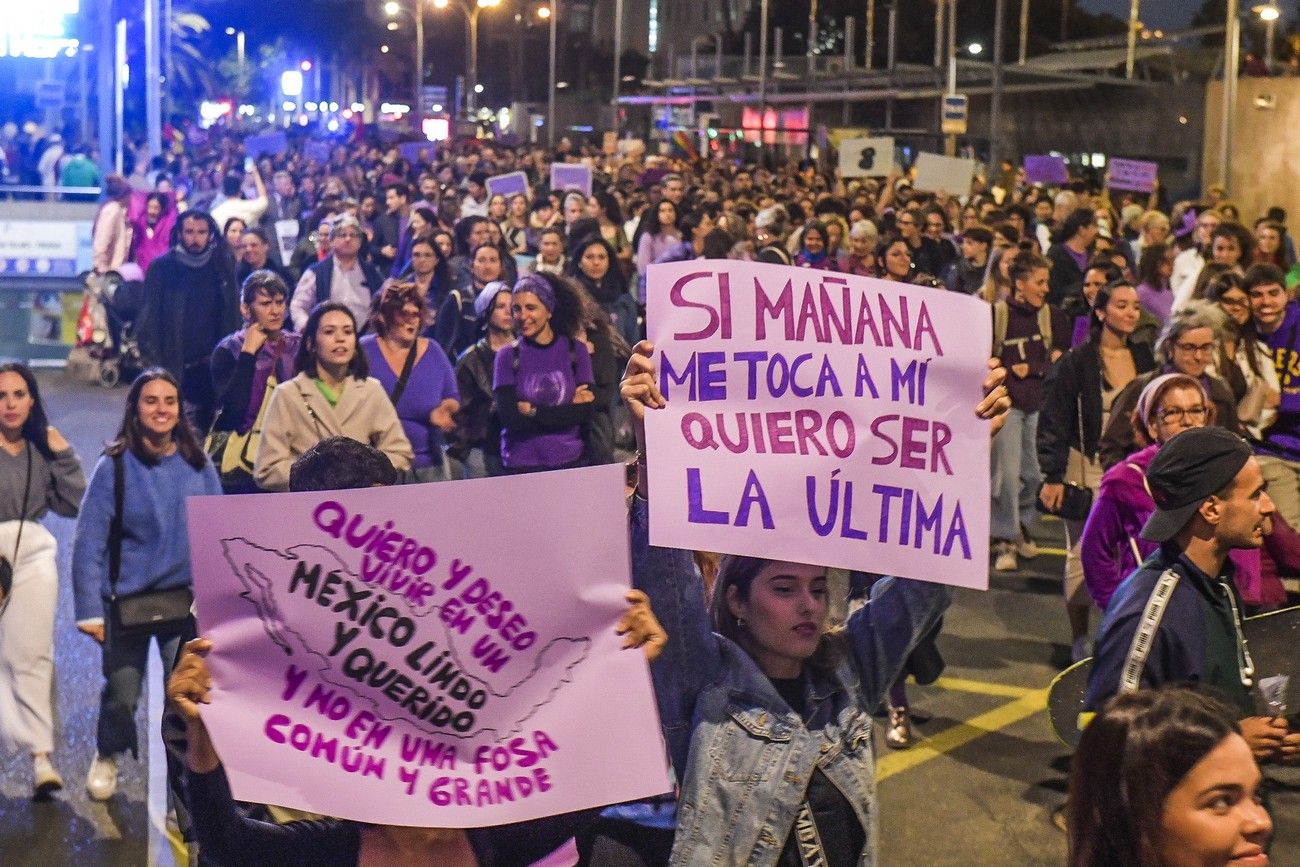 La manifestación del 8M en Las Palmas de Gran Canaria, en imágenes