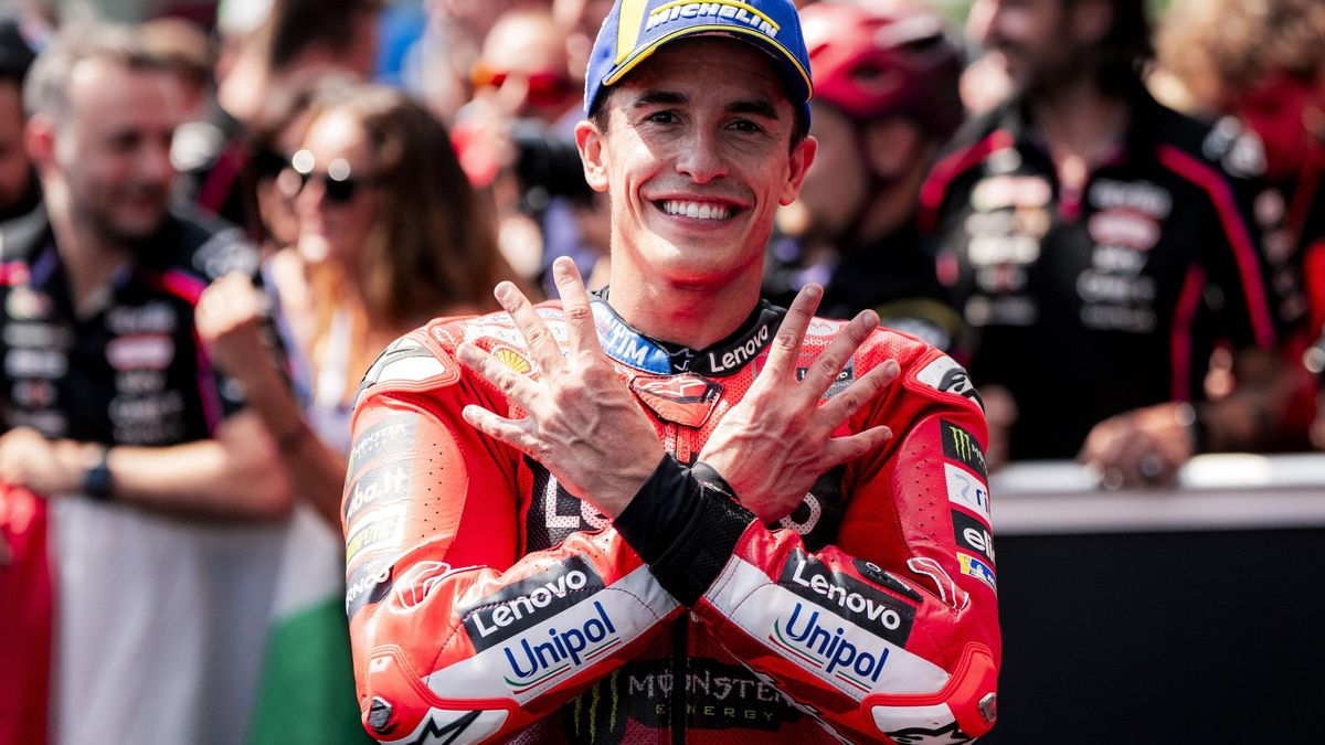Marc Márquez marca, en Brno, las ocho victorias que ha logrado este año.