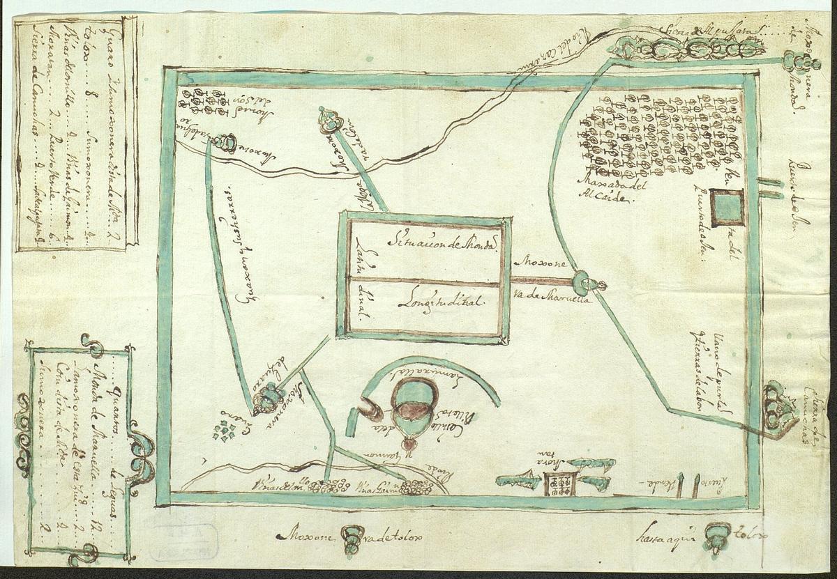 Plano de Monda en el Libro de Apeo y Repartimiento de 1572.