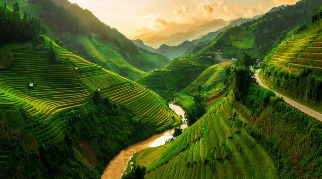 Terrazas de arroz en Mu Cang Chai, Vietnam