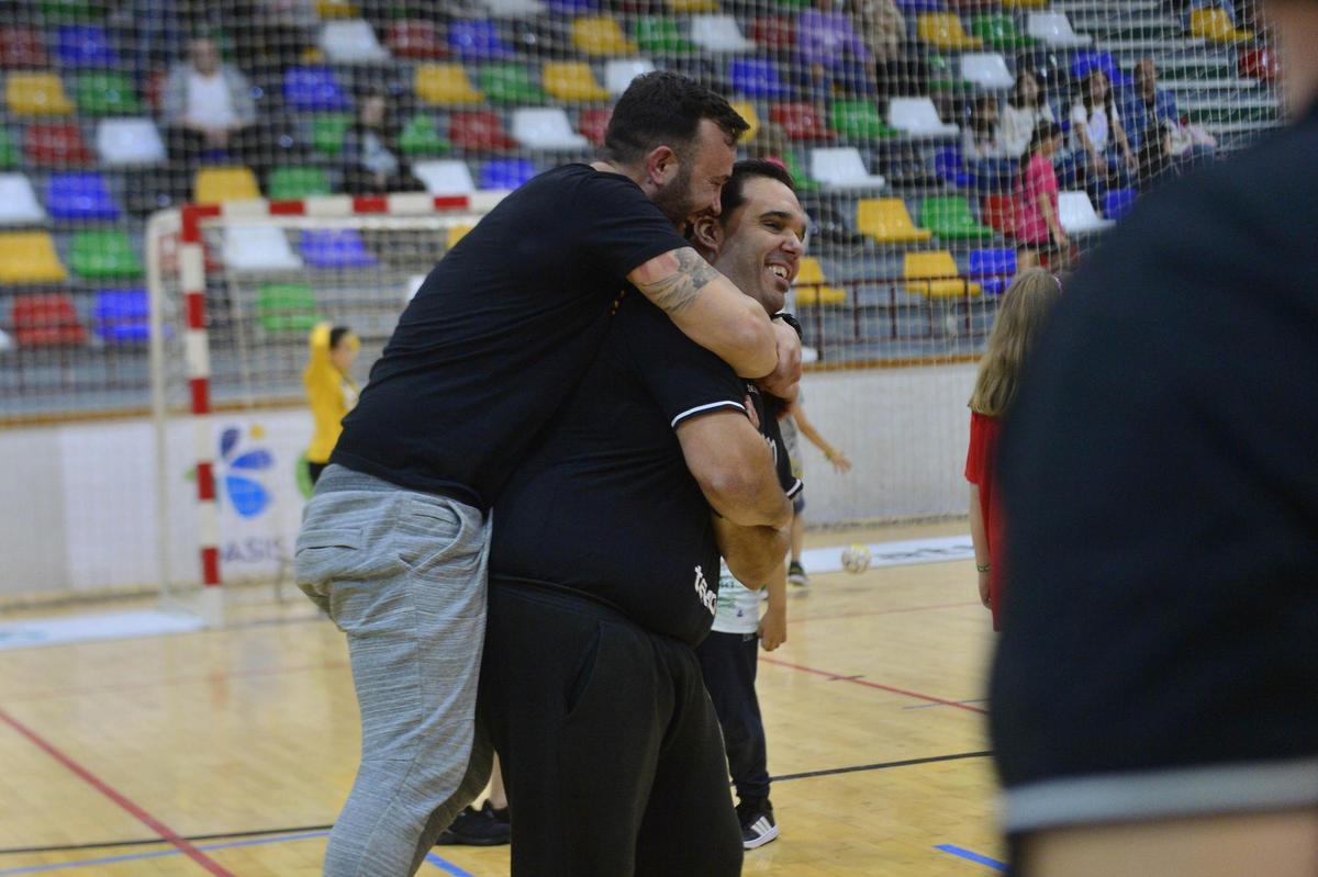 Rocamora, durante la celebración del primer puesto en liga regular