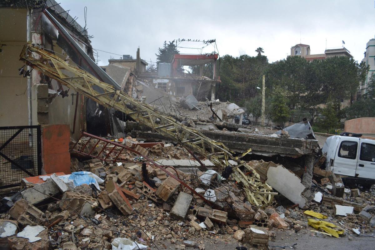 Edificios destruidos por bombardeos israelíes en el valle de la Becá (Líbano)
