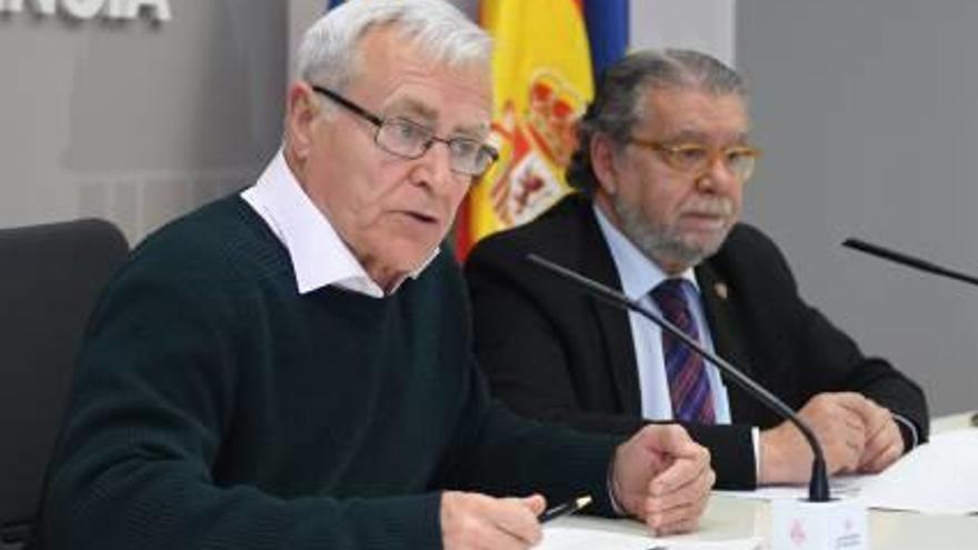 Joan Ribó y Ramón Vilar durante una rueda de prensa en el Ayuntamiento.