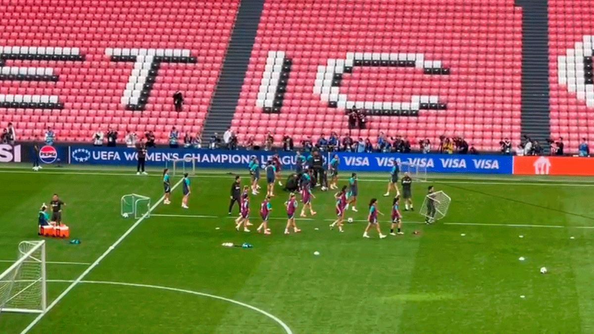 Lucía Corrales da el susto en el entrenamiento previo a la final de Champions