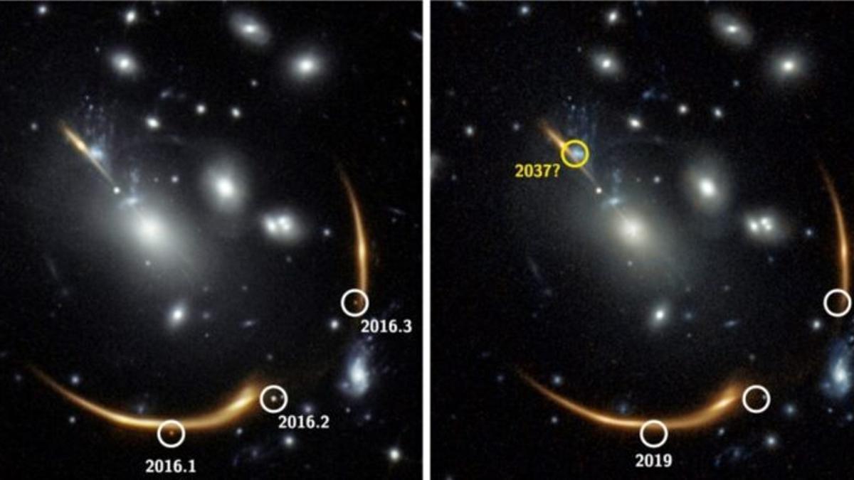 Observan una estrella en explosión en tres lugares diferentes del cielo