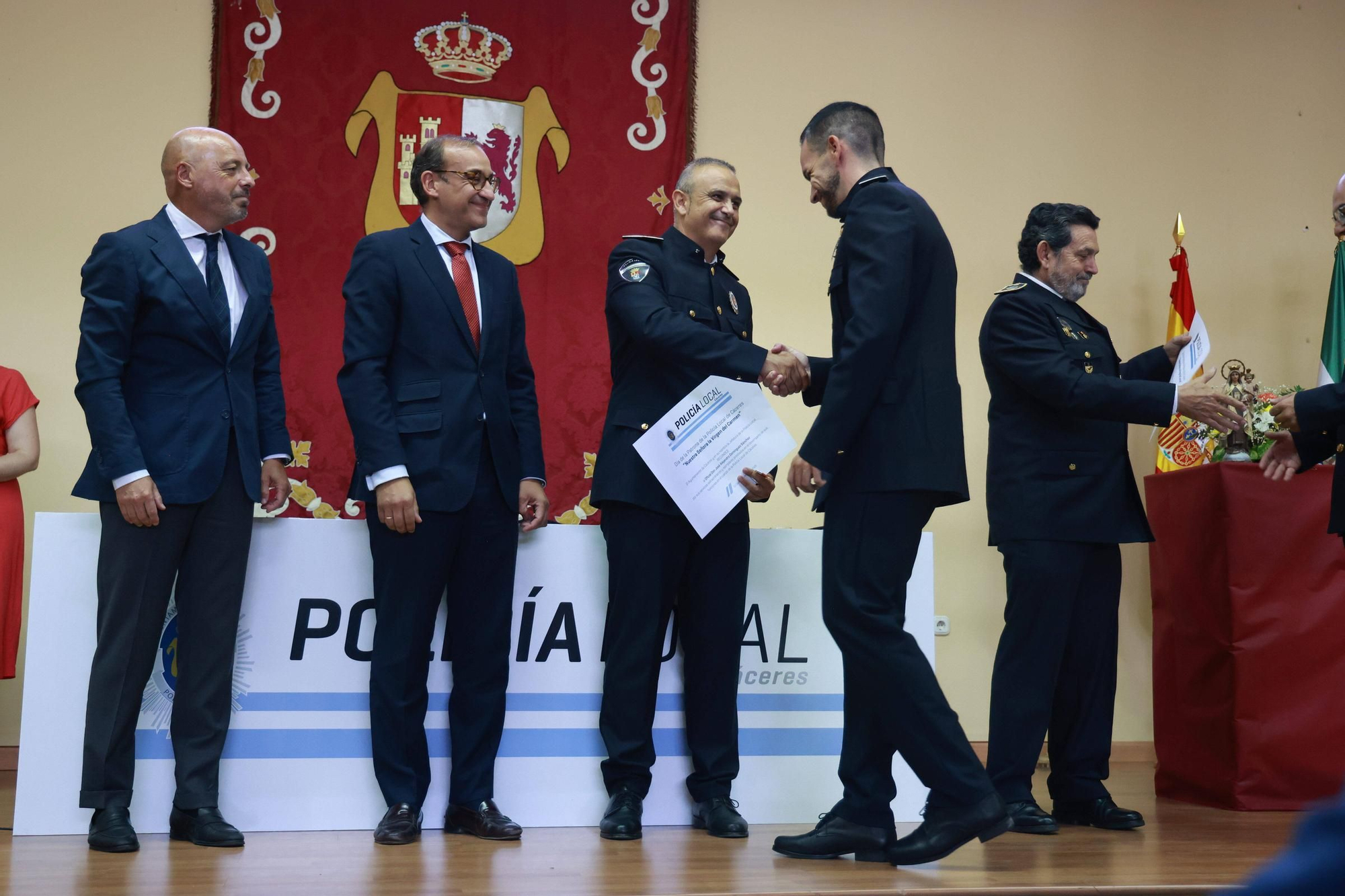 Acto institucional de la Policía Local de Cáceres por la festividad de la Virgen del Carmen