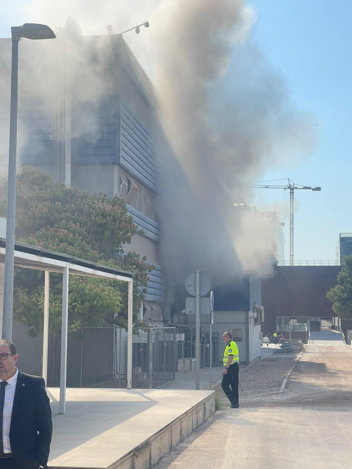 Imagen del incendio en la UPV.