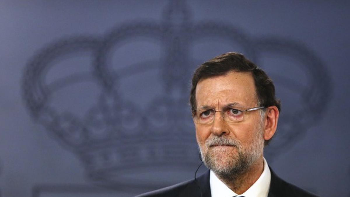 Mariano Rajoy, durante una rueda de prensa en la Moncloa.