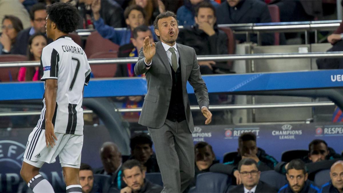 Luis Enrique durante el Barça-Juventus de la Chamnpions 2016/17