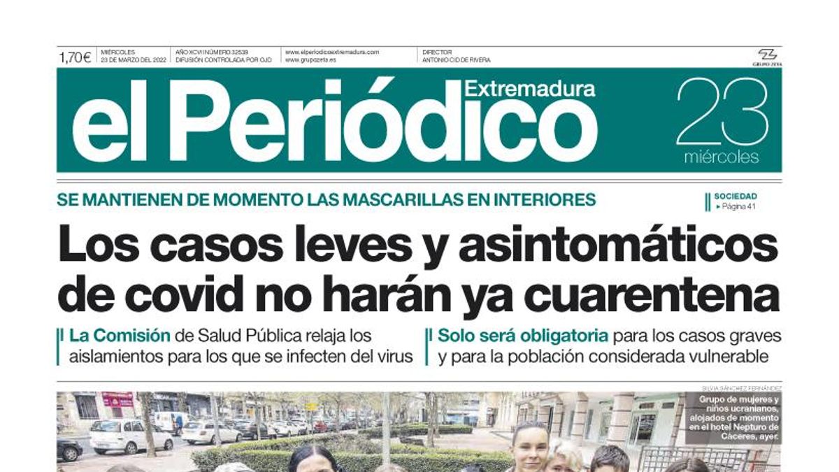 Consulta la portada correspondiente al día 23 de marzo del 2022